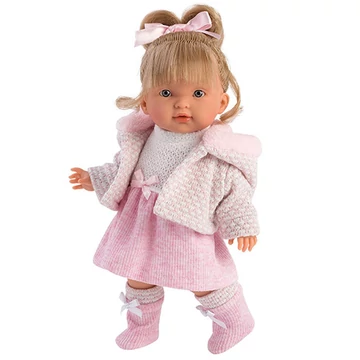 Llorens: Valeria 28cm-es baba rózsaszín ruhában (28032)