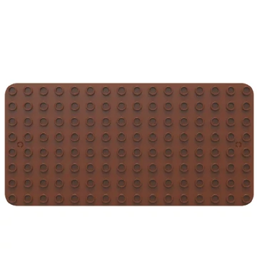 BiOBUDDi® BB-0017 | építőjáték alaplap nagy méretű kockákhoz | 8x16 bütyök barna