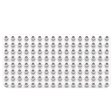 BiOBUDDi® BB-0017 | építőjáték alaplap nagy méretű kockákhoz | 8x16 bütyök fehér