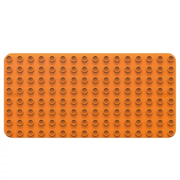 BiOBUDDi® BB-0017 | építőjáték alaplap nagy méretű kockákhoz | 8x16 bütyök narancssárga