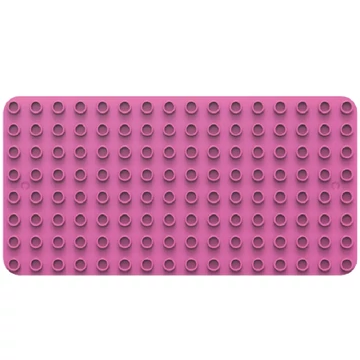 BiOBUDDi® BB-0017 | építőjáték alaplap nagy méretű kockákhoz | 8x16 bütyök sötét rózsaszín
