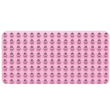 BiOBUDDi® BB-0017 | építőjáték alaplap nagy méretű kockákhoz | 8x16 bütyök világos rózsaszín