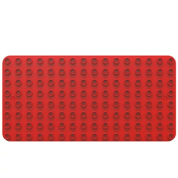BiOBUDDi® BB-0017 | építőjáték alaplap nagy méretű kockákhoz | 8x16 bütyök vörös