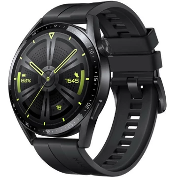 Huawei Watch 3 Sport 46mm okosóra fekete szilikon pánttal (silicon strap black)