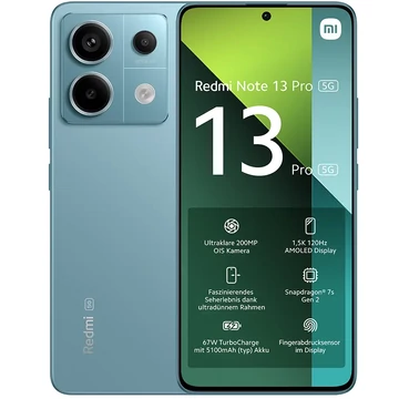 Xiaomi Redmi Note 13 Pro 5G 512GB 12GB zöld (green) Dual Sim kártyafüggetlen okostelefon