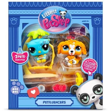 Littlest Pet Shop: Petfluencers trópusi madár és kutyus 2db-os figura szett - Édes naplemente 2.széria