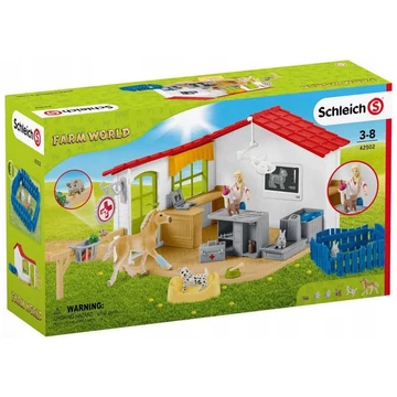 Schleich: Farm World - Állatorvosi rendelő csikóval és háziállatokkal (42502)