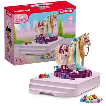 Schleich: Horse Club - Lóápoló és szépítő állomás játékszett (42617)
