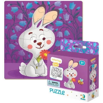 Nyuszis 16db-os puzzle és színező