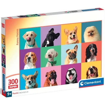 Vidámy kutyapofik 300db-os puzzle - Clementoni