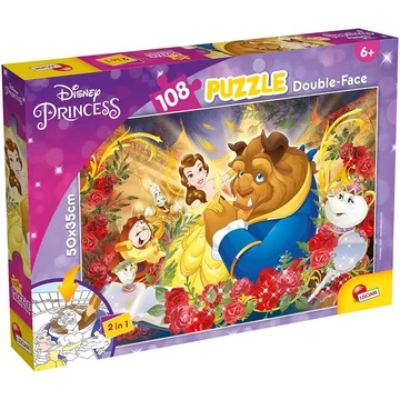 A szépség és a szörnyeteg 2 az 1-ben 108db-os puzzle és színező 50x35cm - Lisciani