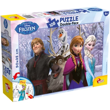 Jégvarázs – A barátság ereje 2 az 1-ben 108db-os puzzle és színező 50x35cm - Lisciani