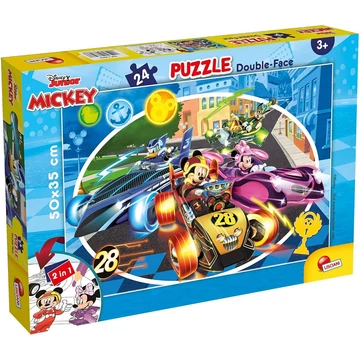 Mickey egér 2 az 1-ben 24db-os puzzle és színező 50x35cm - Lisciani