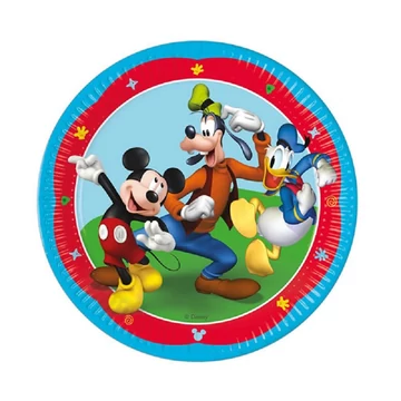Mickey egeres party papírtányér 23cm 8db-os kiszerelésben