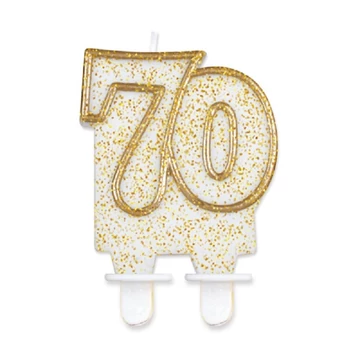 Party tortagyertya 70. évszámos fehér-arany szegéllyel