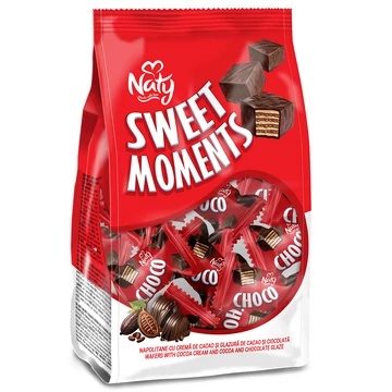 Naty sweet moments kakaós krémmel töltött étcsokoládé parány 350g