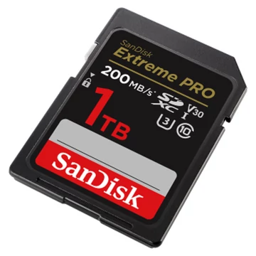 SanDisk sdxc ext pro kártya 1TB, 200/140 MB/s , uhs-I, class 10, U3, v30 121599