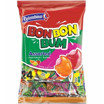 Columbina bon bon bumm assorted rágós nyalóka 24x17g