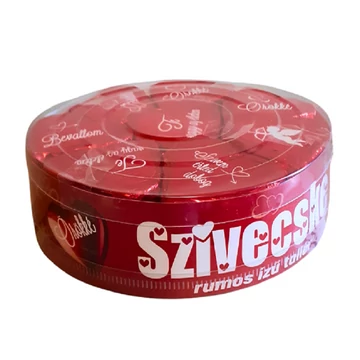 Szivecske rumos ízű feliratos tallér 32x22g