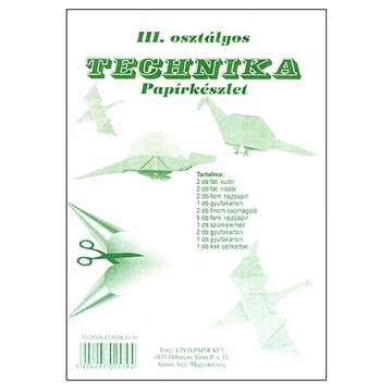 Technika papírkészlet - III. osztályos