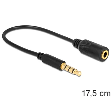 Delock sztereó jack 3.5 mm 4 pin - sztereó dugó 3.5 mm 4 pin kábel (megváltoztatja a pin kiosztást)