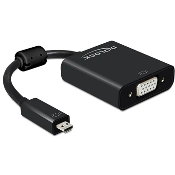 Delock Adapter HDMI Micro-D dugó > VGA hüvely audióval fekete