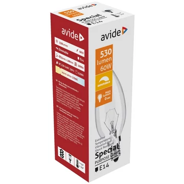 Avide hőálló Candle izzó C35 60W E14