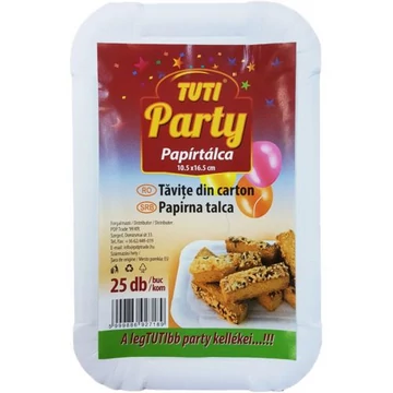 Eldobható Tuti party papír tálca 25 db 10,5*16,5 cm