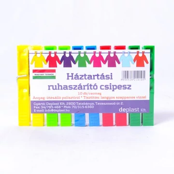 Ruha csipesz 10db műanyag