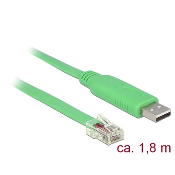 Delock Adapter USB 2.0 A-típusú apa > 1 x soros RS-232 RJ45 apa 1,8 m