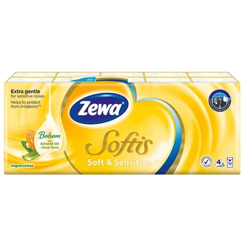 Zewa Softis papírzsebkendő Soft & Sensitive 10x9db
