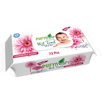 Pufy fresh nedves törlőkendő 72db gerbera