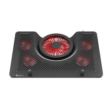 Genesis Oxid 550 Laptop hűtőpad 15.6"-17.3" 5 ventilátor, led világítás, USB, fekete-piros