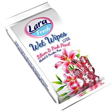 Lara pink pearl nedves törlőkendő 15db