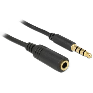 Delock hosszabbító kábel sztereó 3.5 mm jack apa / anya iPhonehoz 4 érintkezos 3 méteres
