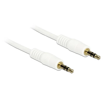 Delock Stereo Jack kábel 3.5 mm 3 pin apa > apa 0.5 m fehér