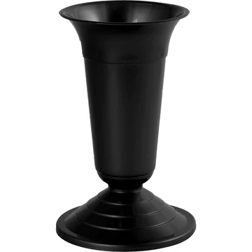 Nehezített fekete sírváza 30cm