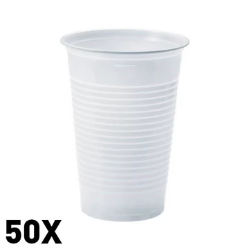 Eldobható fehér műanyag pohár 3dl 50db
