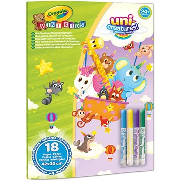 Crayola: MiniKids Varázslatos állatok óriás kifestő szett 4db filctollal