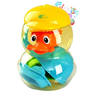 Playgo: Bébi fürdőjáték szett kacsa formájú tárolóban 8db-os szett