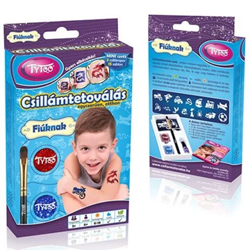 Fiús mini csillámtetkó szett