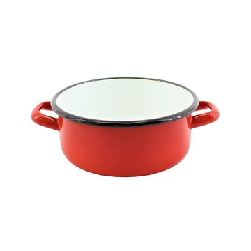 Zománcozott piros lábas 15cm 1,1L
