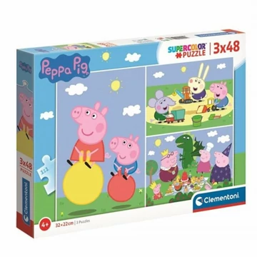 Peppa malac 3x48db-os puzzle szett - Clementoni