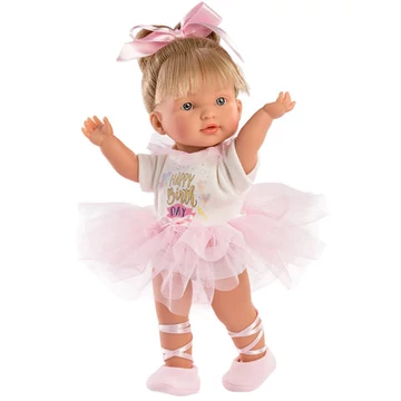 Llorens: Valeria 28cm-es baba Happy Birth Day ruhában (28035L)
