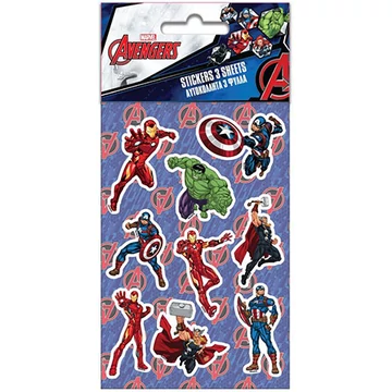 Marvel Bosszúállók matrica szett 8x12cm 5 lap