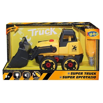 Super Truck Szétszerelhető rakodógép 29cm-es fénnyel és hanggal