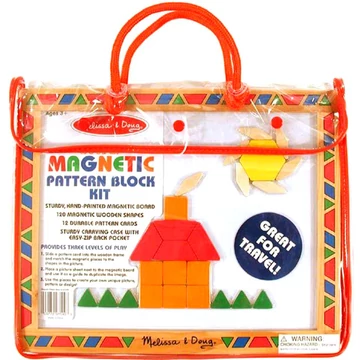 Színes mágneses készségfejlesztő tábla fa formaelemekkel - Melissa & Doug