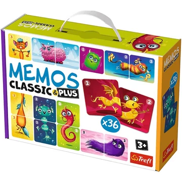 Aranyos szörnyetegek Classic & Plus memória játék 36db-os - Trefl