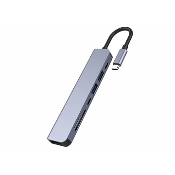 Thunder HBC-107, USB-C átalakító 7in1 + gyorstöltés (87W)