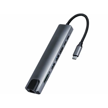 Thunder HBC-108, USB-C átalakító 8in1 + gyorstöltés (87W)
